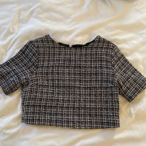 Cropped Tweed Shirt